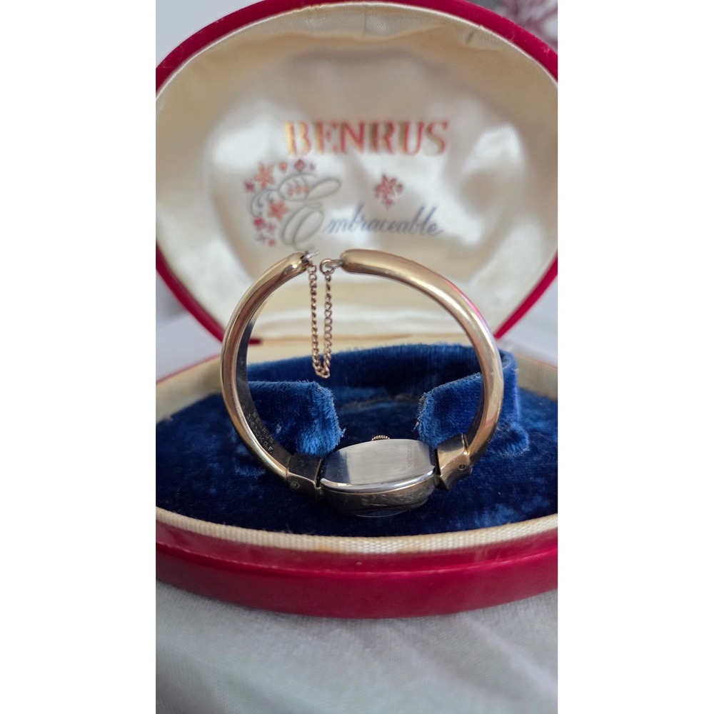 Benrus Embraceable Vintage Bangle Watch 10K RGP Gold Filled w Box 739301 - Picture 6 of 11